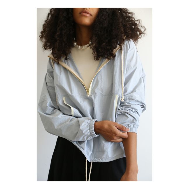 Hooded Zip Jacket | Light blue