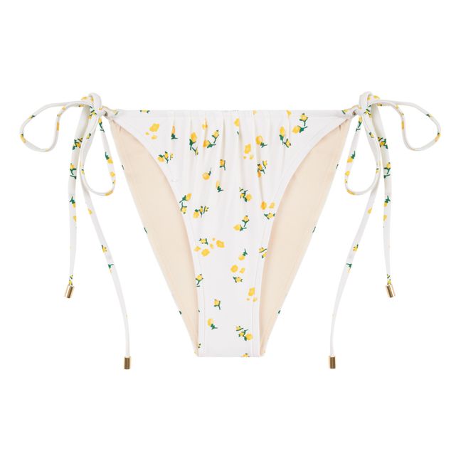 Parte de abajo de bikini con estampado floral Ruched | Blanco