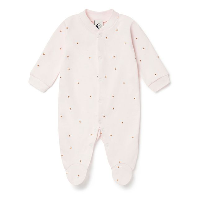 Pyjama Avec Pieds Mini Cœur | Pale pink