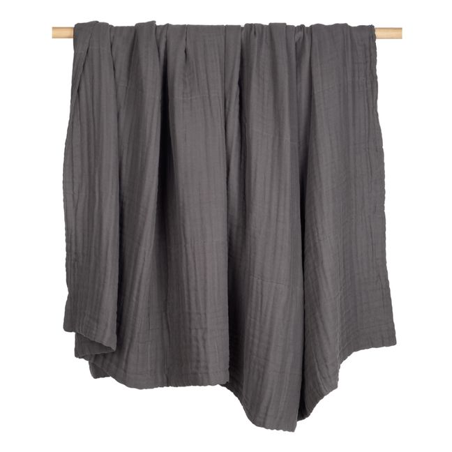 Soft Organic Cotton Blanket | Charcoal grey
