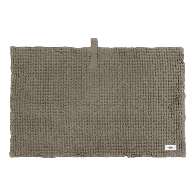 Alfombrilla de baño gofrada de algodón orgánico | Marrón