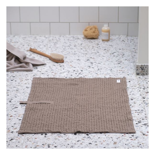 Gaufrierter Badeteppich aus Bio-Baumwolle | Braun