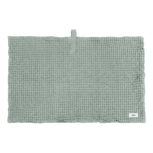 Gaufrierter Badeteppich aus Bio-Baumwolle | Mintgrün