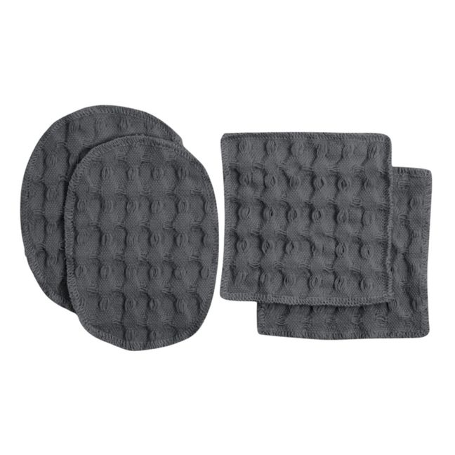 Coton réutilisable gauffré  | Charcoal grey