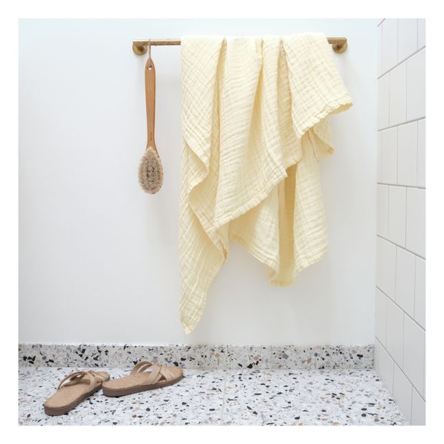 Badehandtuch aus Bio-Baumwolle | Blasses Gelb