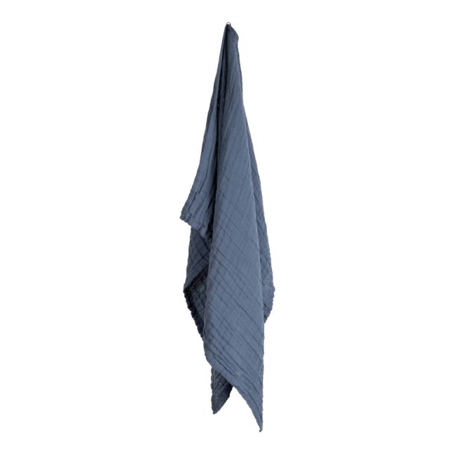 Toalla de tocador de algodón orgánico | Azul Gris