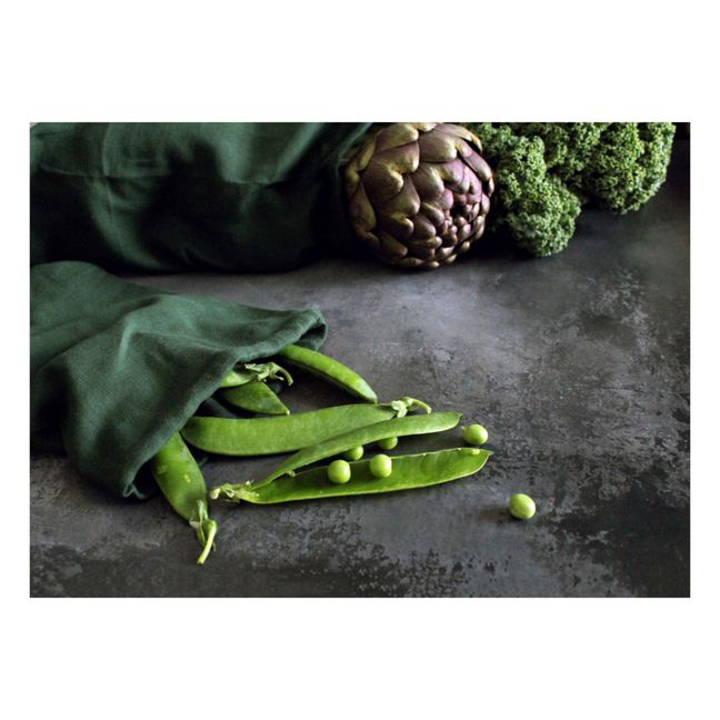 Bolsa para alimentos de algodón orgánico - Juego de 3 | Verde Oscuro