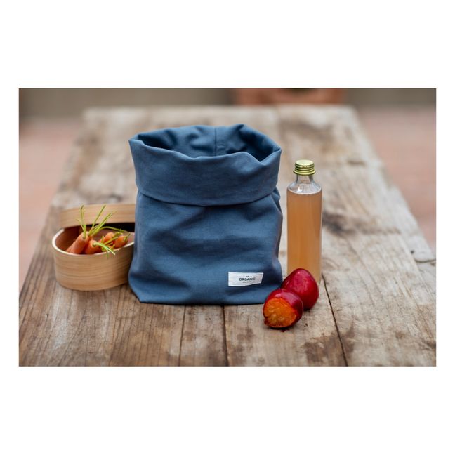 Lunch bag en coton bio | Grey blue