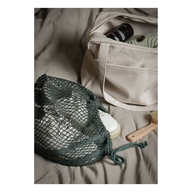 Bolsa de red de algodón orgánico L | Verde Oscuro