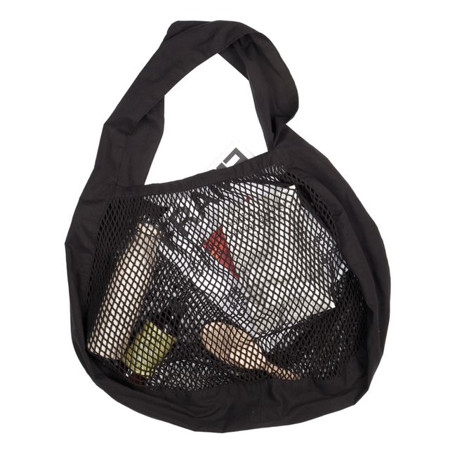 Bandolera de malla de algodón orgánico | Negro