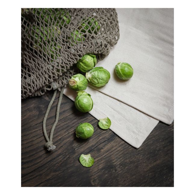 Bolsa de red de algodón orgánico M | Marrón