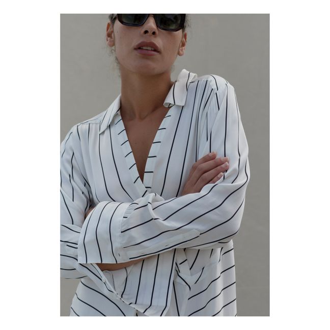 Robe Geraldine Rayures | Blanco