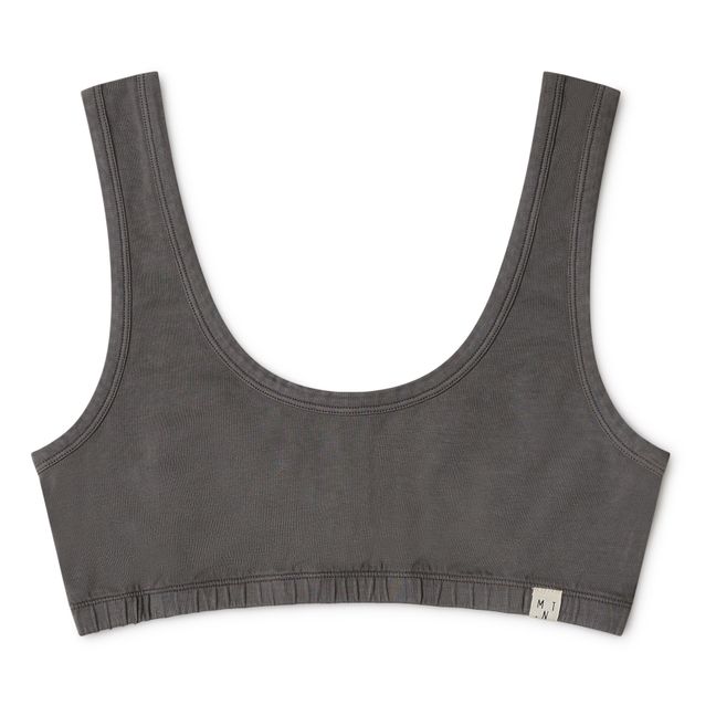 Crop top de algodón orgánico - Colección Mujer  | Gris Antracita