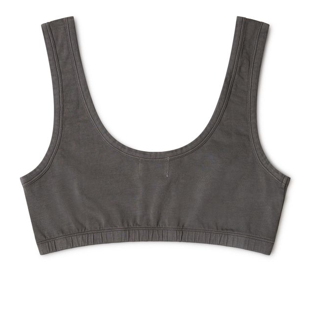 Crop top de algodón orgánico - Colección Mujer  | Gris Antracita