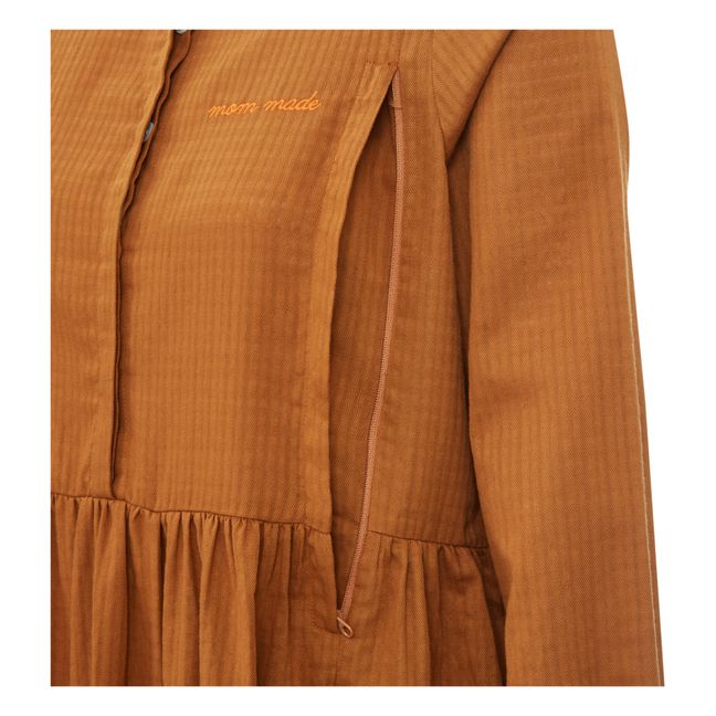 Robe d'Allaitement Romance Coton Oeko-Tex | Marron