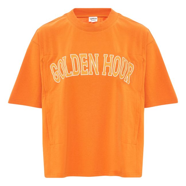 Camiseta de lactancia de algodón Oeko-Tex Tobby Golden Hour | Naranja