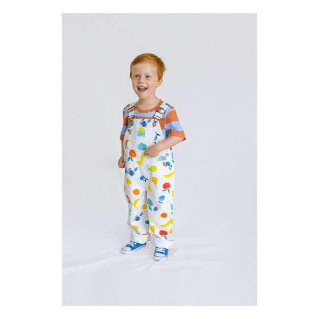 Tutti Frutti Fruit Long Dungarees  | Bianco