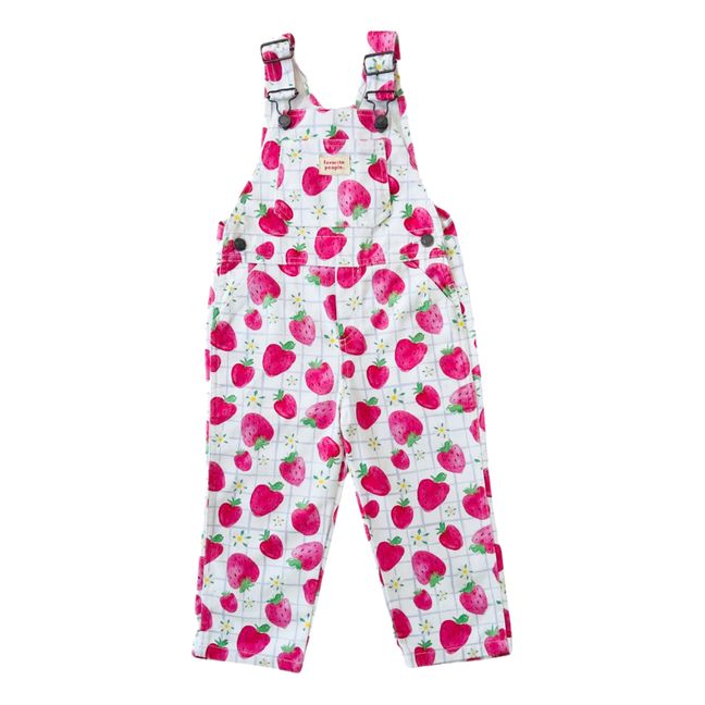 Strawberry Straw Melon Long Overalls | Red