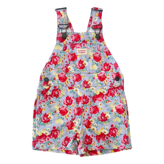 Salopette Courte Fleurs Bitter Sweet | Rouge