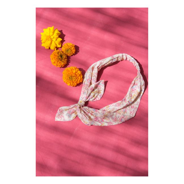 Headband Bio-Baumwolle Blumenmuster Schleife Cally | Seidenfarben