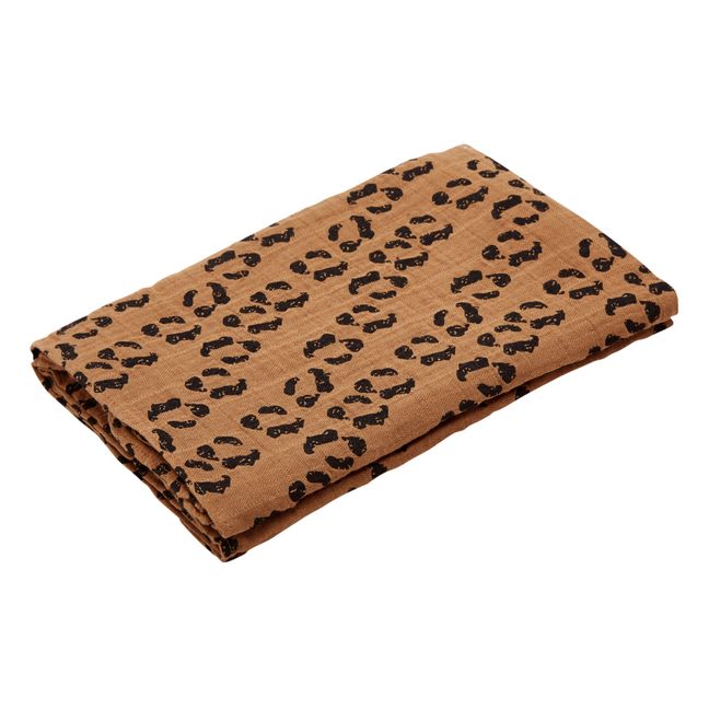 Large Leopard Organic Woven Cotton Fabric Swaddling Cloth | Leopard