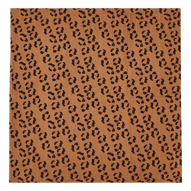 Large Leopard Organic Woven Cotton Fabric Swaddling Cloth | Leopard