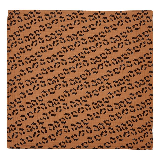 Small Leopard Print Organic Woven Fabric Swaddling Cloth | Leopard