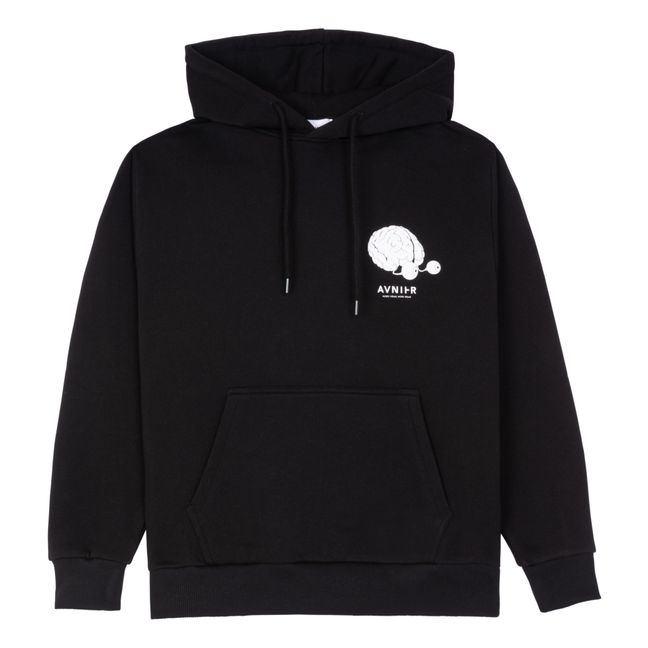 Hoodie Onset Brain Coton Bio | Noir