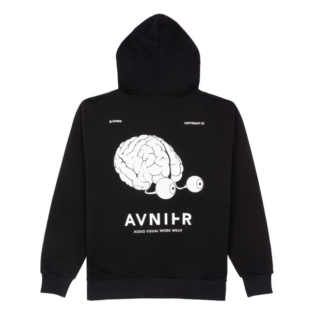Hoodie Onset Brain Coton Bio | Noir