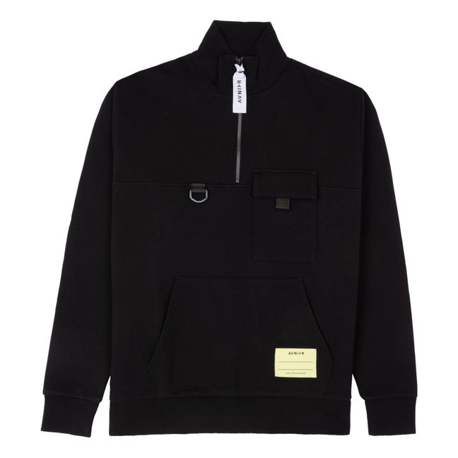 Hoodie Zippé Function Coton Bio | Noir