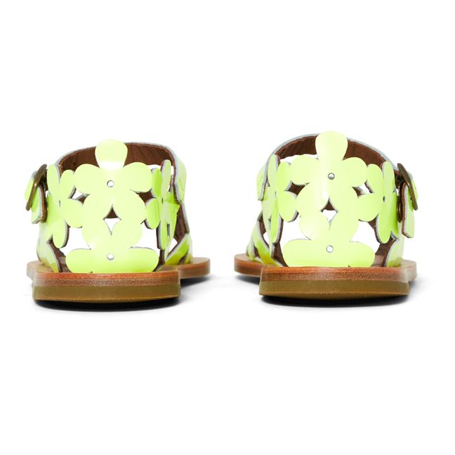 Sandalen mit Lochmuster Blumen | Gelb