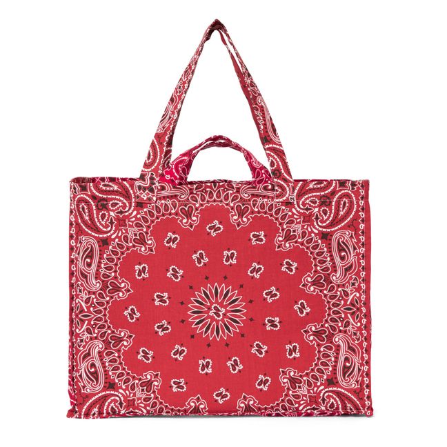 Maxi Cabas Broderie Love | Rouge foncé