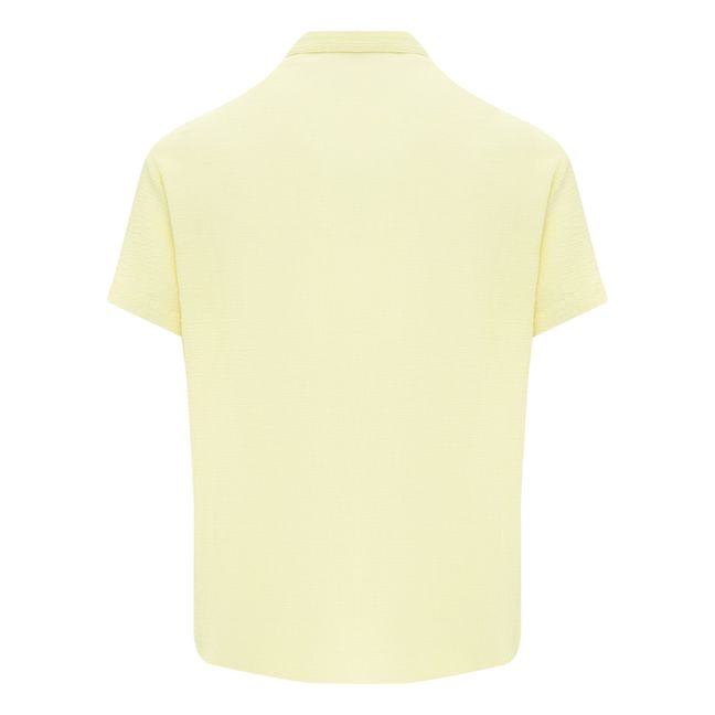 Camisa de manga corta de crepé de algodón | Amarillo