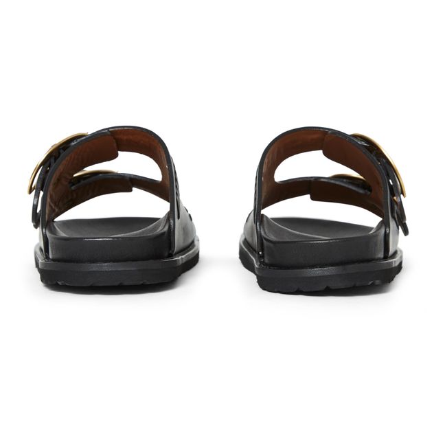 Sandalias de piel vegetal trenzada Fussbet | Negro