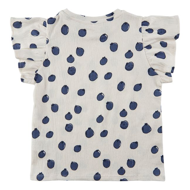 Camiseta de algodón ecológico con estampado de arándanos | Blanco