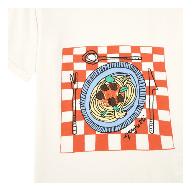Camiseta estampado picnic de algodón ecológico | Blanco