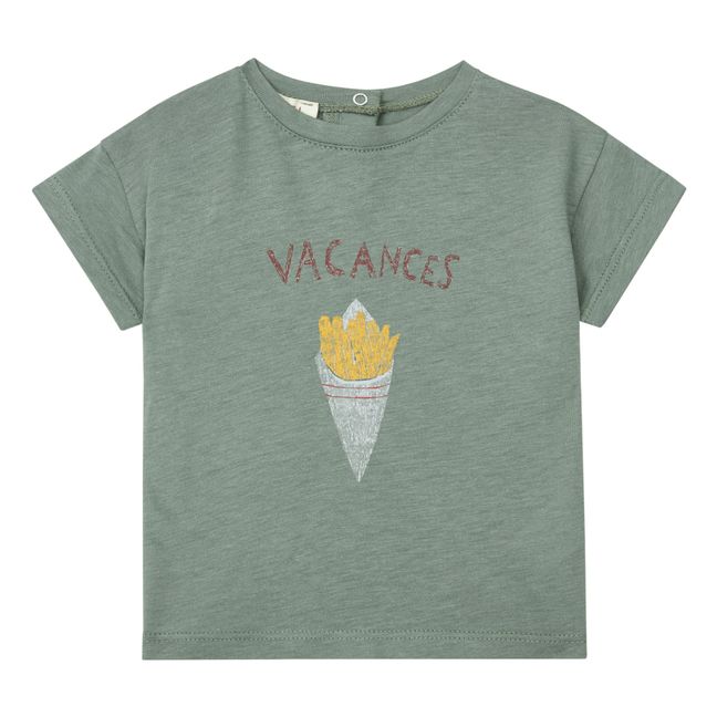 T-Shirt Coton Bio Vacances Ahipa | Sage