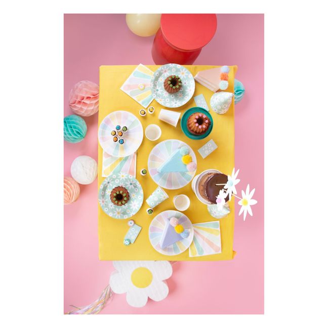 Assiettes en carton Marguerites - Lot de 8