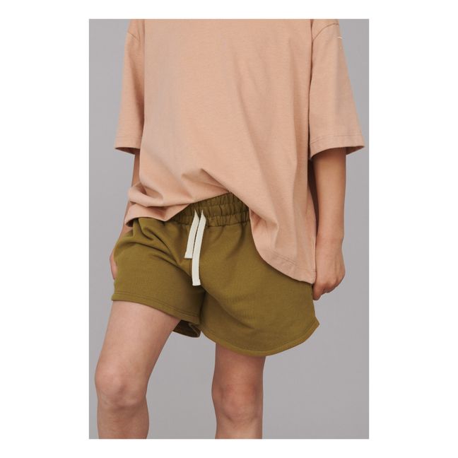 Shorts in cotone organico a tinta unita | Camel