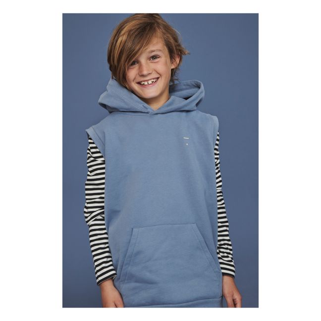 Organic Cotton Hooded Vest | Blue