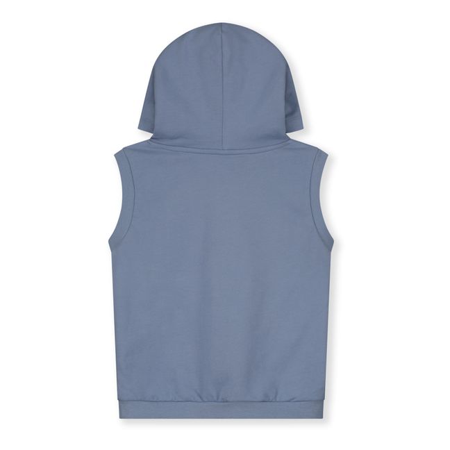 Sudadera con capucha sin mangas de algodón orgánico | Azul