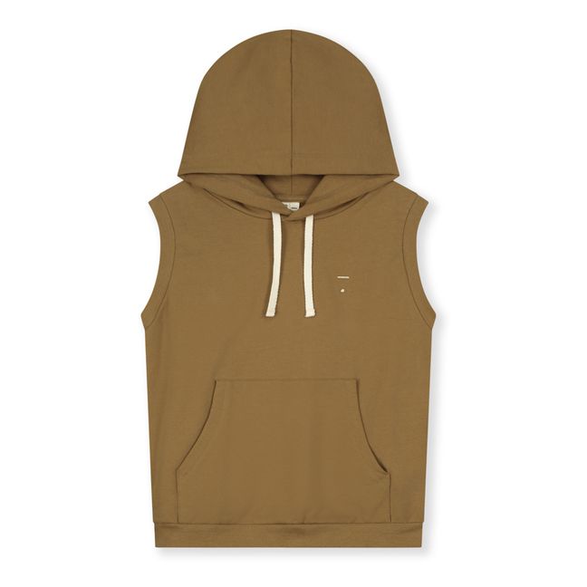 Organic Cotton Hooded Vest | Camel