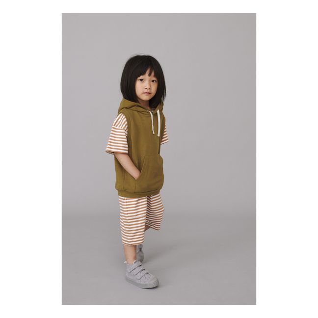 Organic Cotton Hooded Vest | Camel