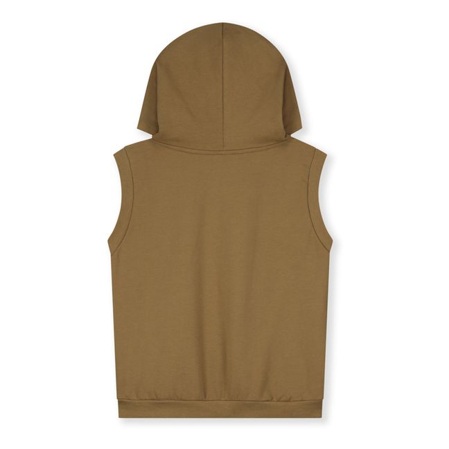 Organic Cotton Hooded Vest | Camel