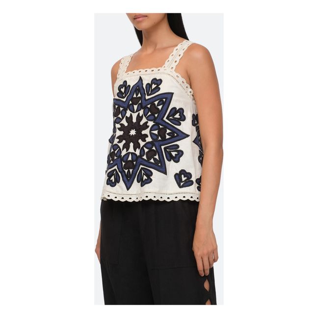 Kaia Kaleidoscope Organic Cotton Tank Top | Azul Marino