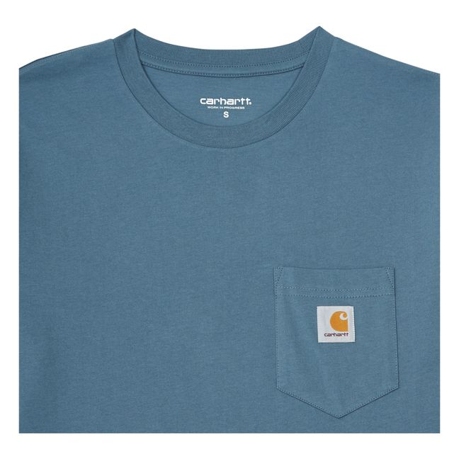 Camiseta de algodón Pocket | Azul Petróleo