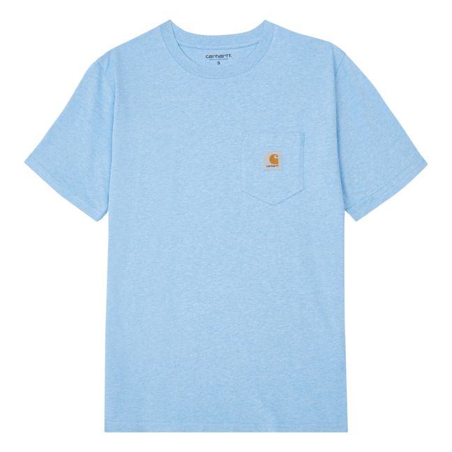 T-shirt Pocket in cotone | blu chiné