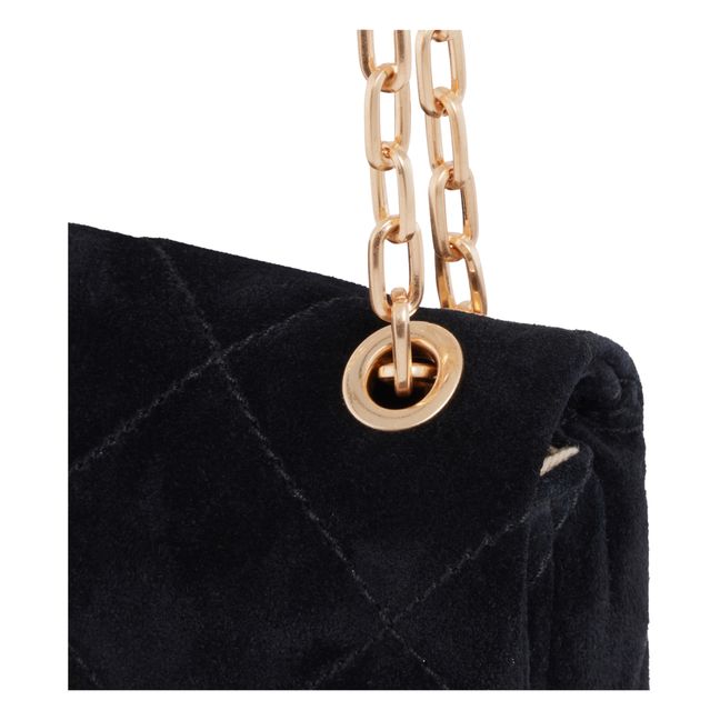 Borsa trapuntata in pelle scamosciata Nano Moon | Nero