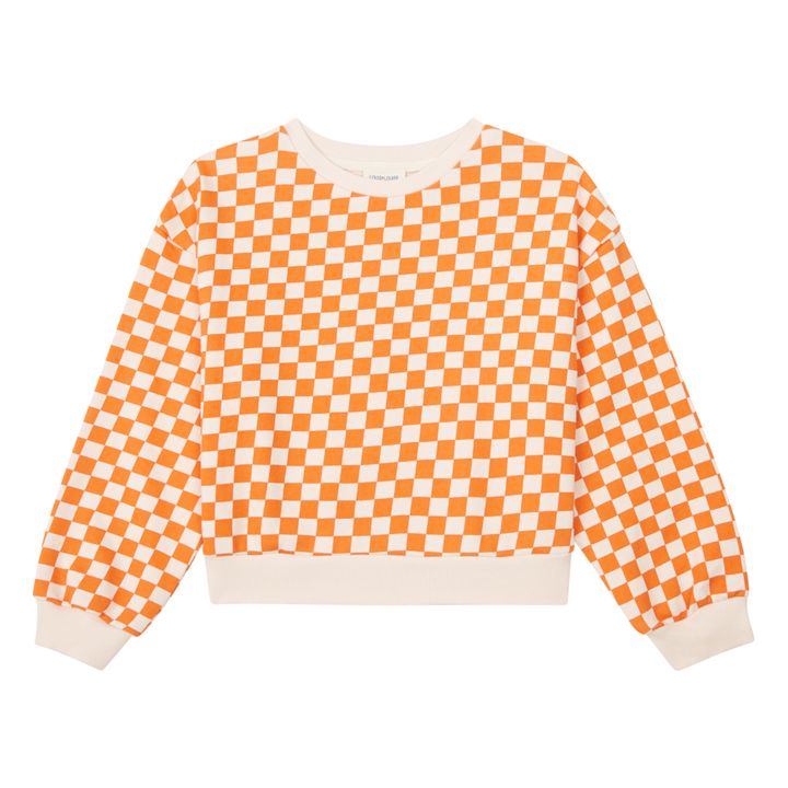 Peace Checked Sweater | Arancione- Immagine del prodotto n°0