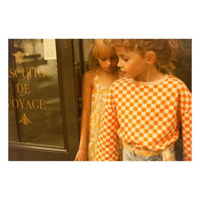 Peace Checked Sweater | Orange